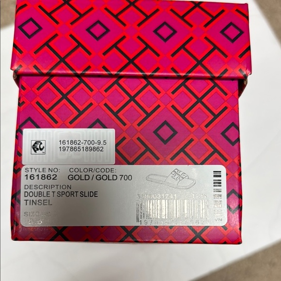 Tory Burch Tinsel Double Sport Slide - Gold - Picture 2 of 5